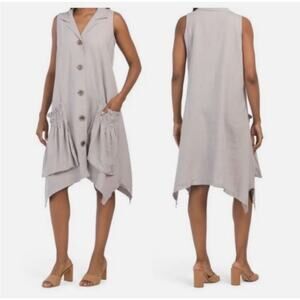 For Cynthia linen blend dress women's size M